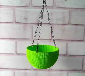 13 cm Hanging Bowl Pot With Hook  Green