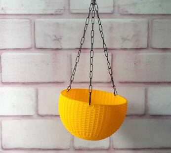 13 cm Hanging Bowl Pot With Hook Yellow