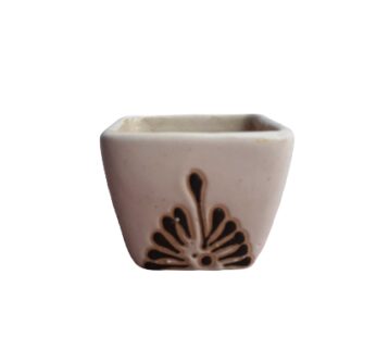 Bud White Square Aroez Ceramic Pot
