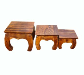 Solid Wood Sheesham Nesting Table/End Table/Bedside Table Set of 3